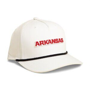 Arkansas Razorbacks ARKANSAS Red 3D Five Panel Classic Rope Hat- White/ Black